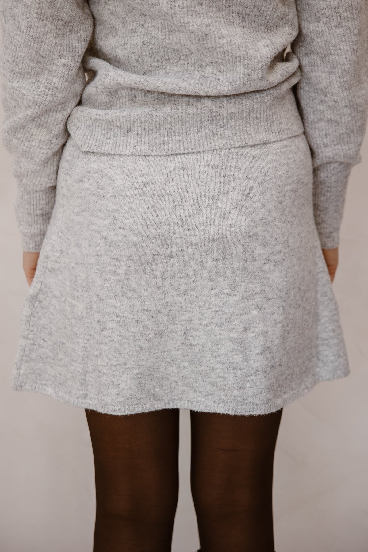 Gisa knit skirt light grey melange NN - Bij Keesje - Neo Noir