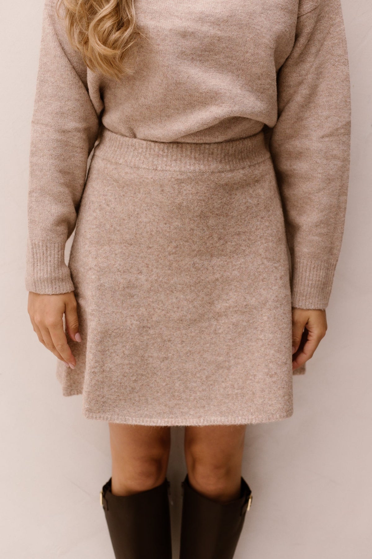 Gisa Knit Skirt Sand Melange - Bij Keesje - Neo Noir - Rok