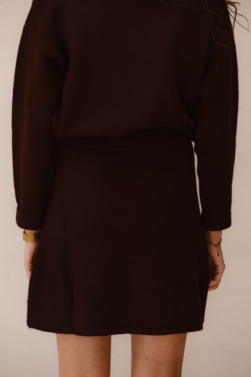 Gisa knit skirt wine - Bij Keesje - Neo Noir