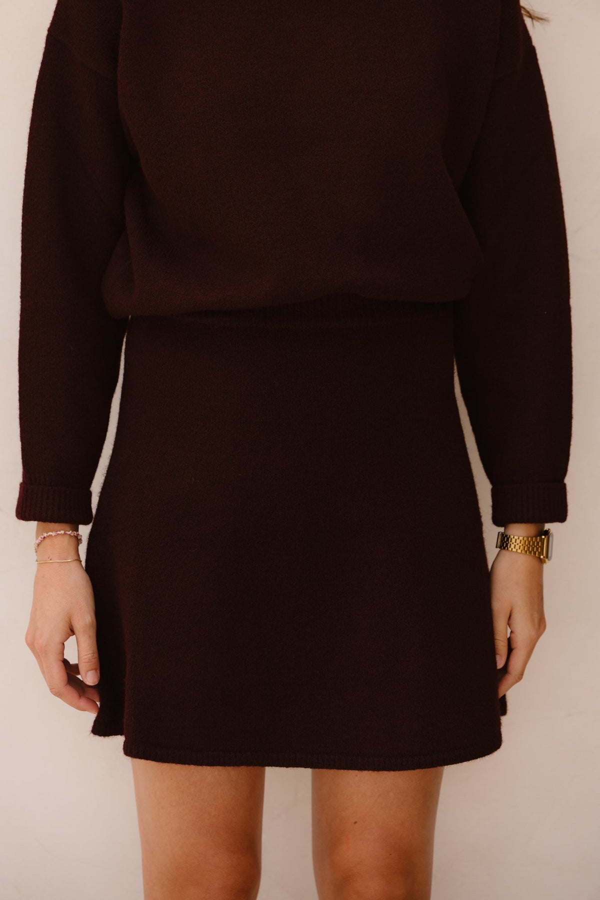 Gisa knit skirt wine - Bij Keesje - Neo Noir