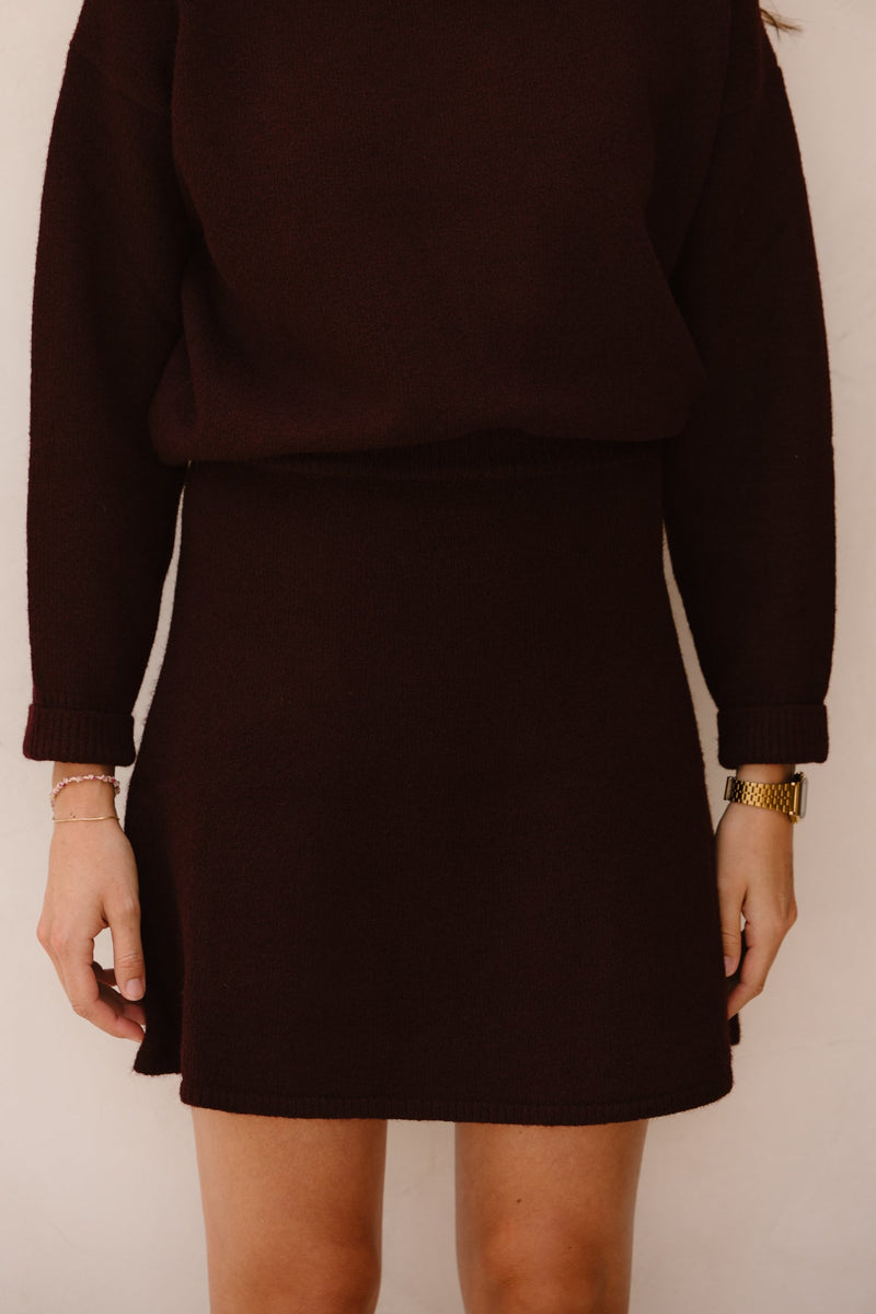 Gisa knit skirt wine - Bij Keesje - Neo Noir