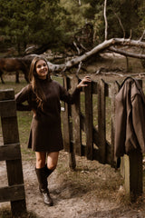 Gisa skirt brown melange NN