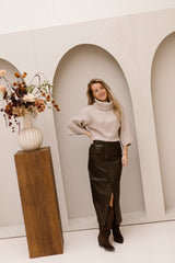 GittCC asym floor skirt dark brown - Bij Keesje - Co'couture - Rok