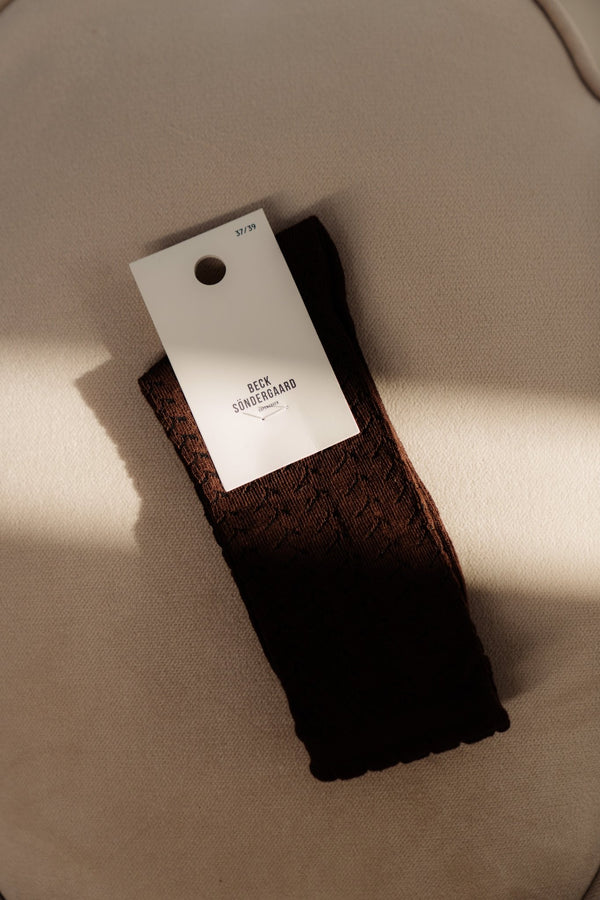 Glitter Drake Sock - hot fudge brown - Bij Keesje - Becksöndergaard - Sokken