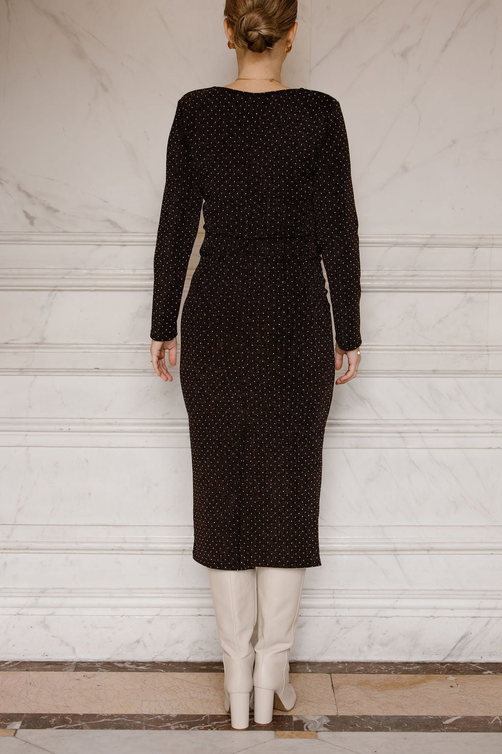 Glitter dress long brown - Bij Keesje - Bij Keesje