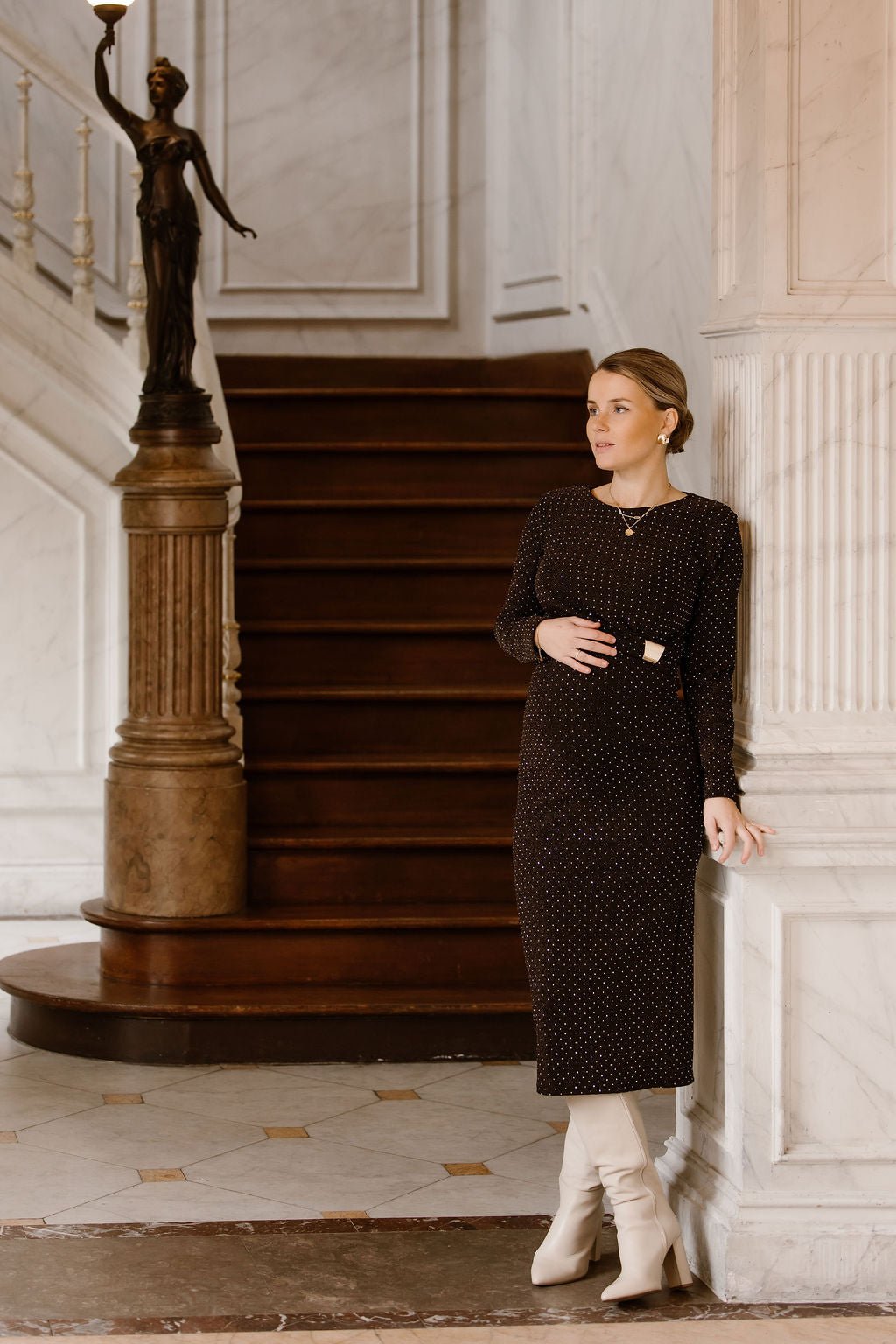 Glitter dress long brown - Bij Keesje - Bij Keesje