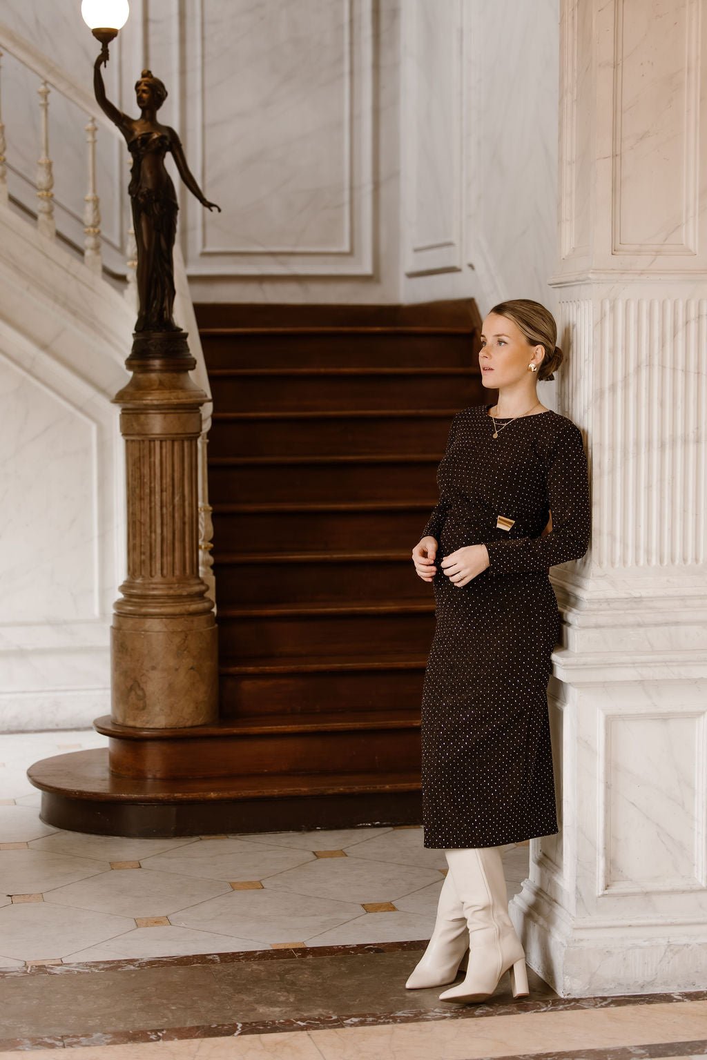 Glitter dress long brown - Bij Keesje - Bij Keesje