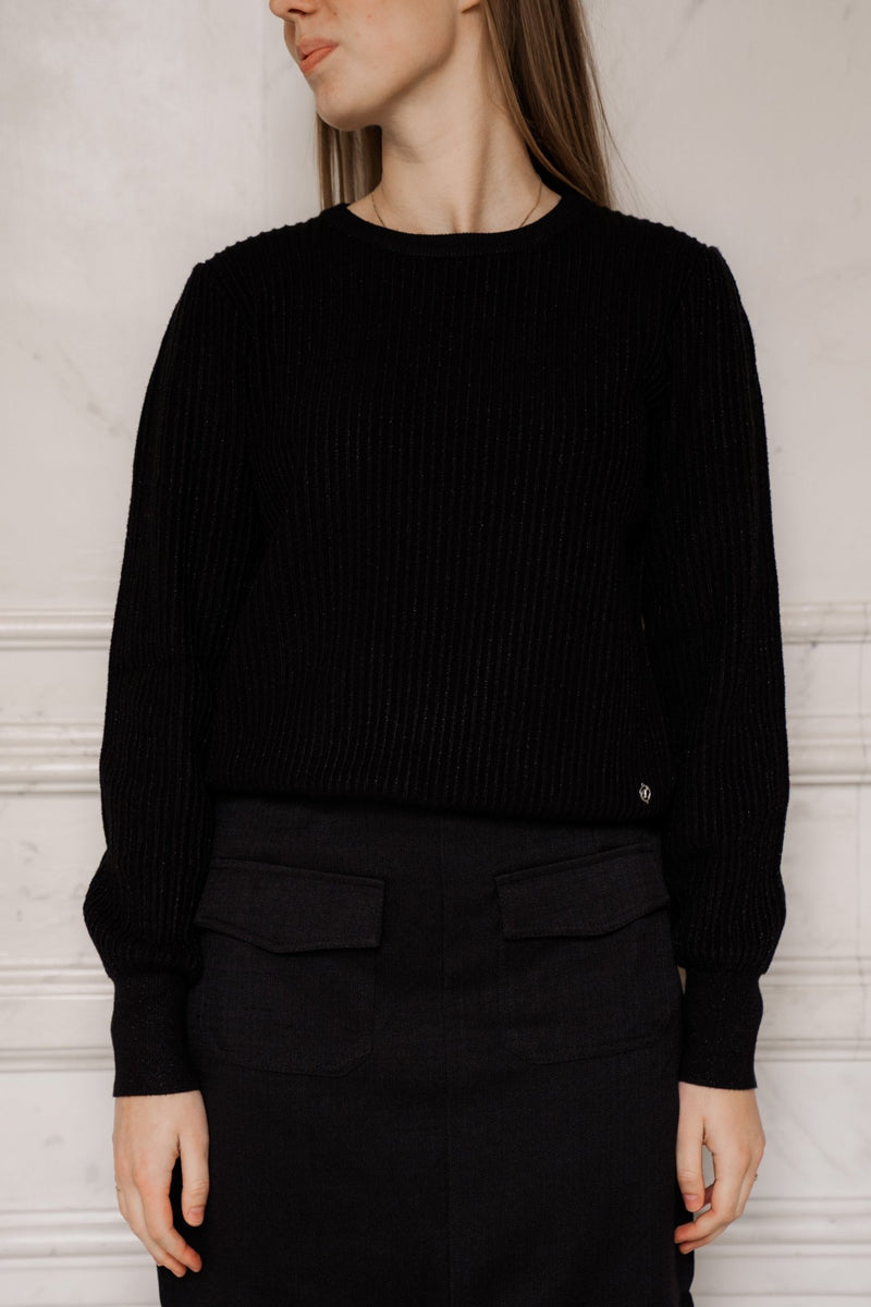 Glitter top rib black - Bij Keesje - Bij Keesje