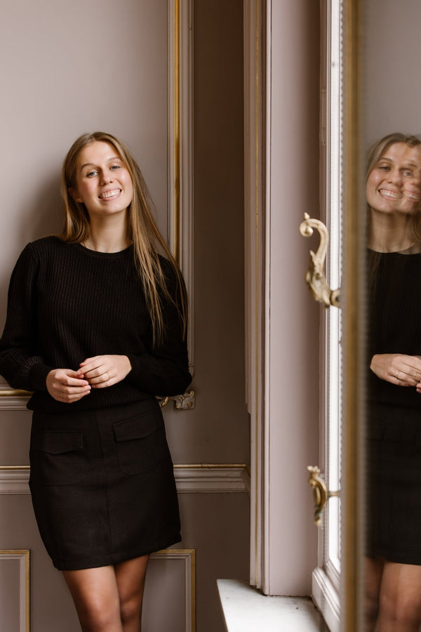 Glitter top rib black - Bij Keesje - Bij Keesje