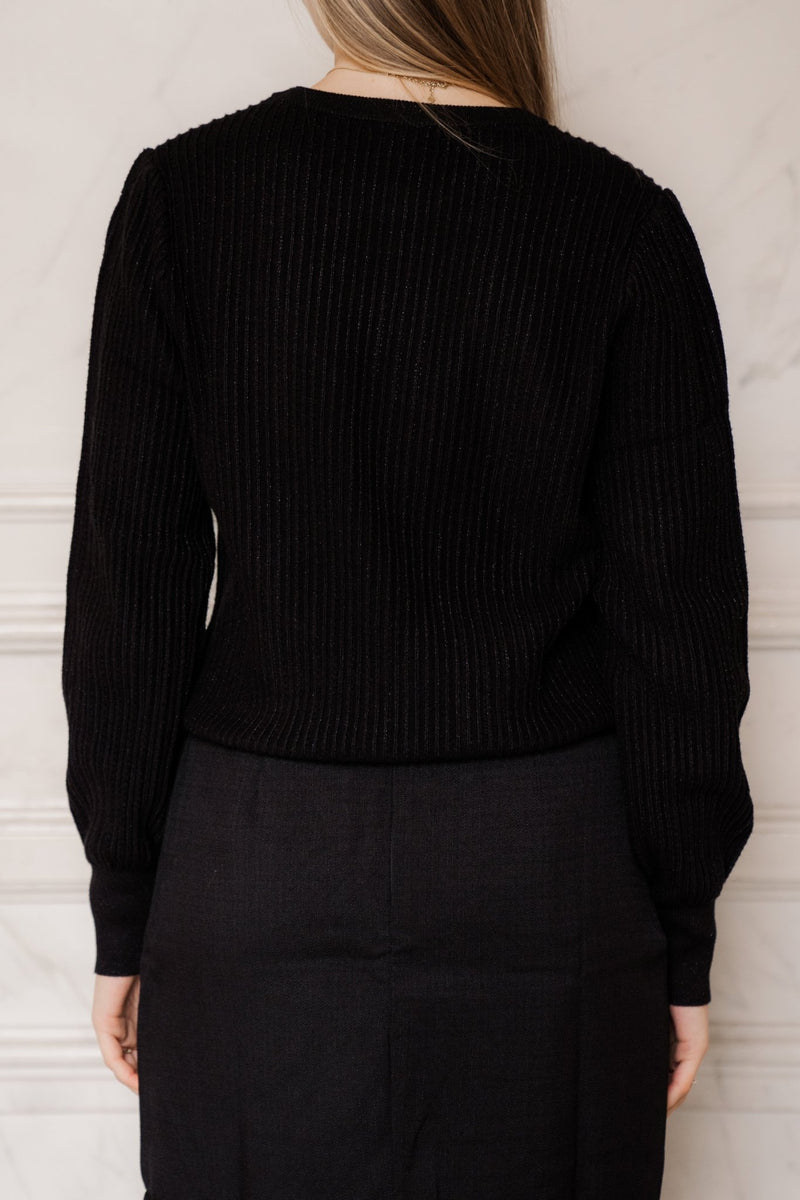 Glitter top rib black - Bij Keesje - Bij Keesje