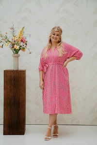 Goldie Dress Sand/Berry Fuchia - Bij Keesje - exxcellent - Jurk