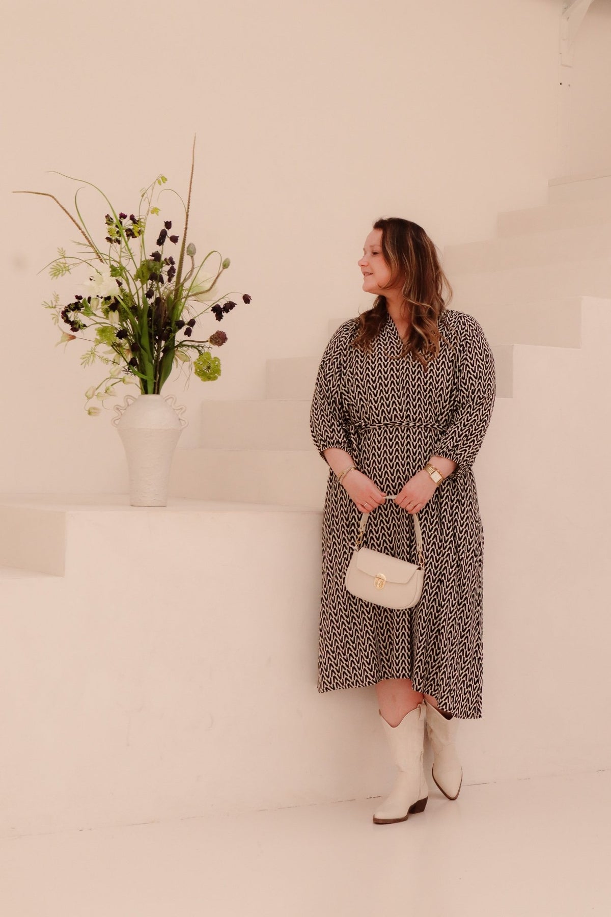 Goldie Dress Sand/Black - Bij Keesje - exxcellent - Jurk