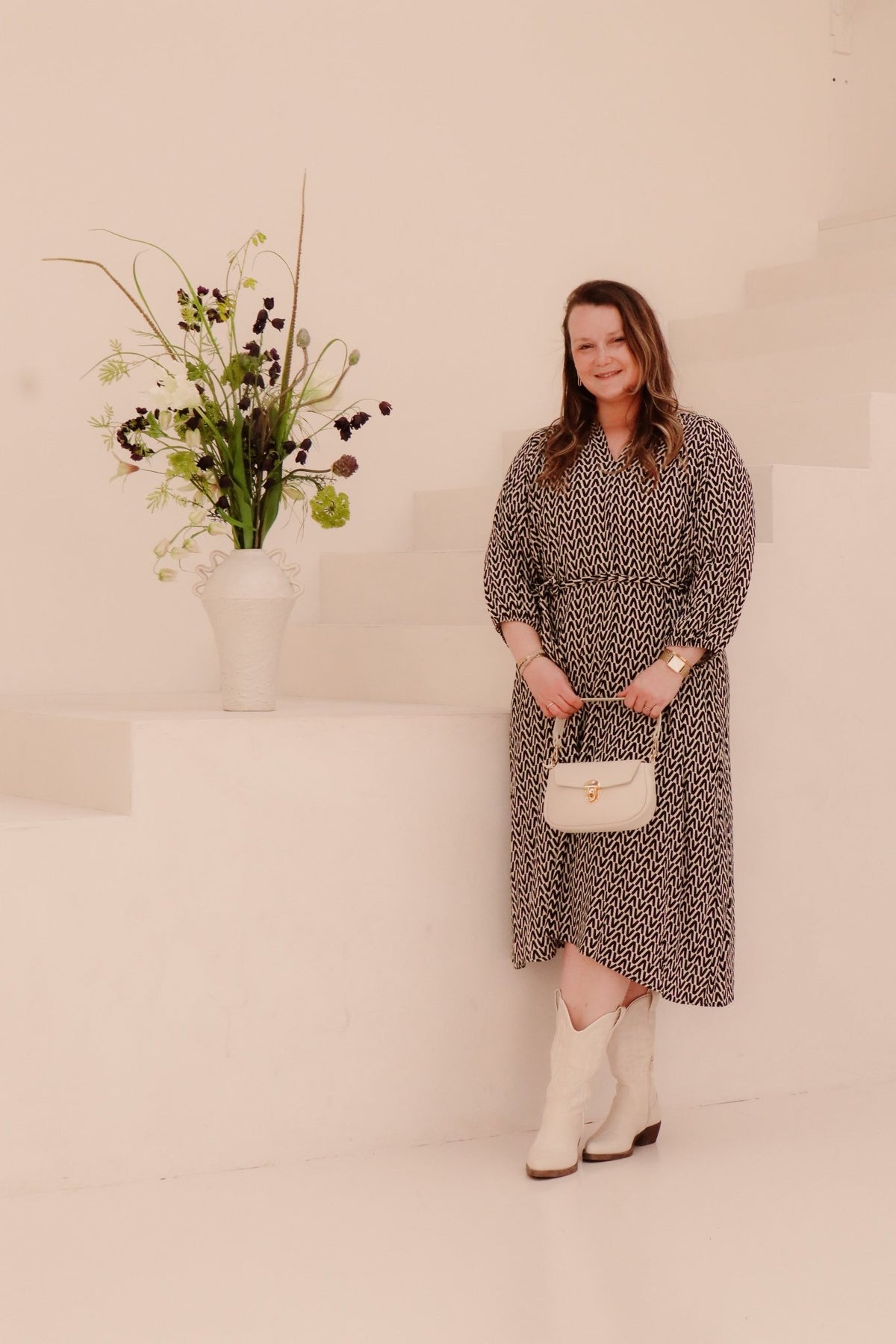 Goldie Dress Sand/Black - Bij Keesje - exxcellent - Jurk