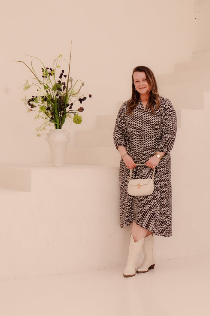 Goldie Dress Sand/Black - Bij Keesje - exxcellent - Jurk