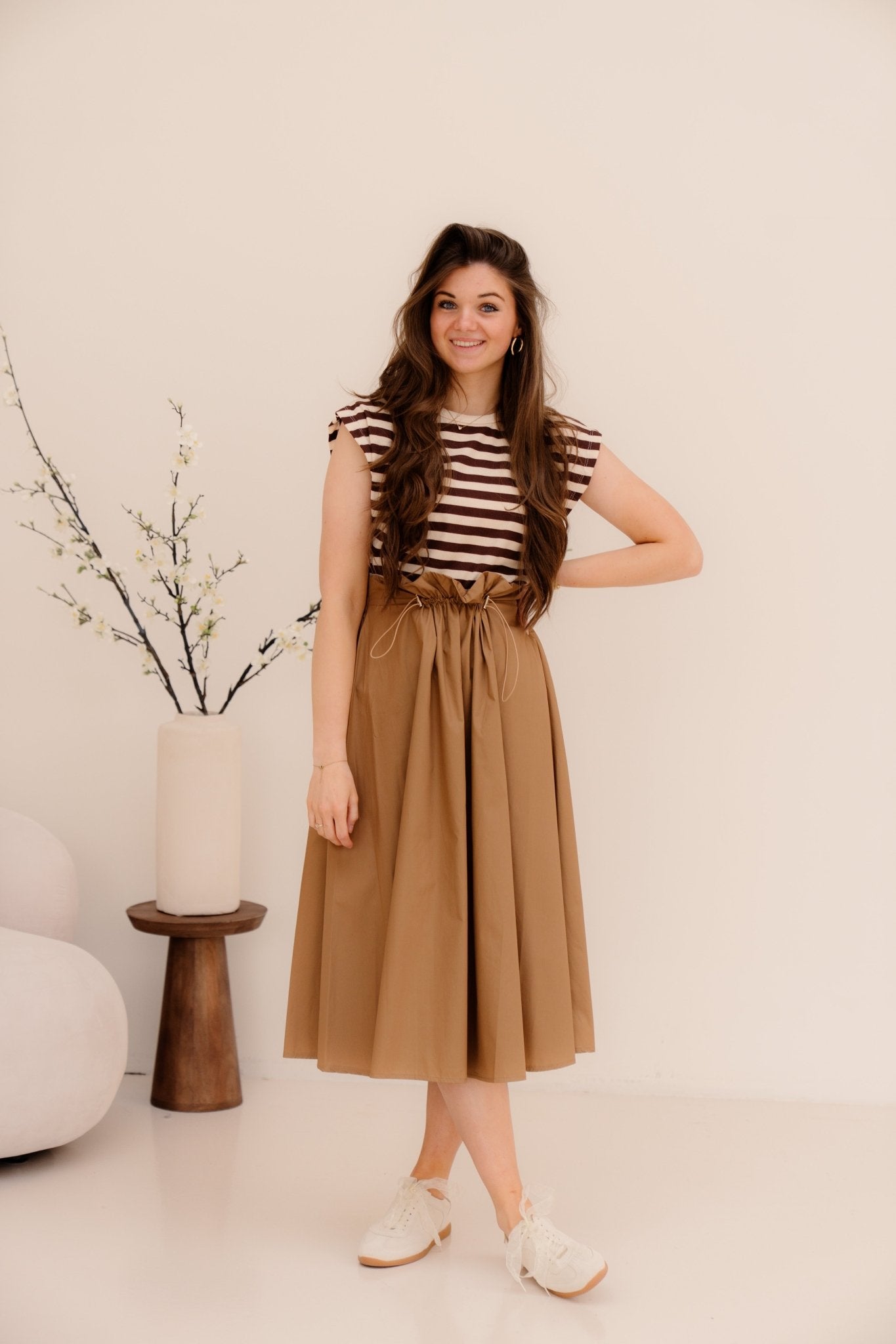 Gonna skirt beige camel B117 - Bij Keesje - Rinascimento - Rok