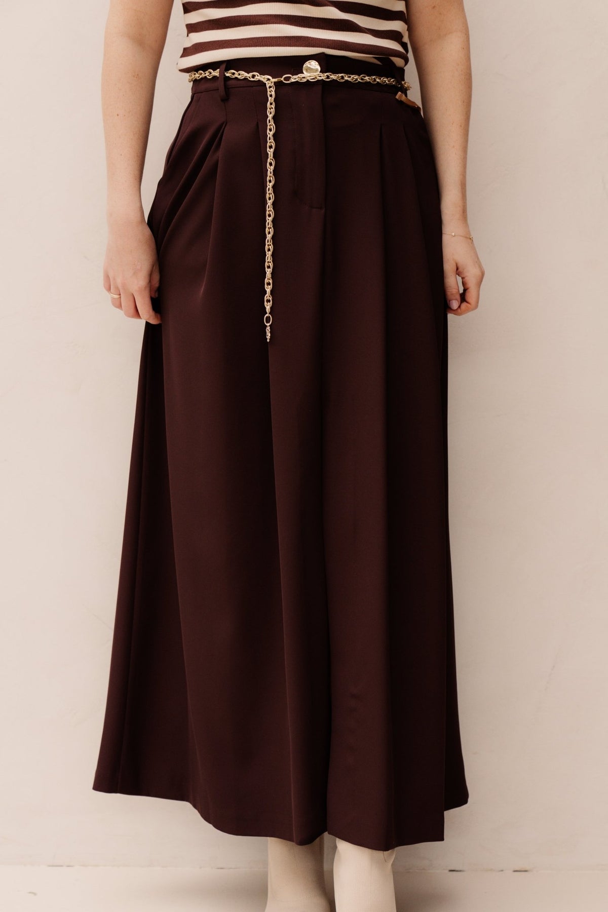 Gonna Skirt Riem Chocolate B401 - Bij Keesje - Rinascimento - rok