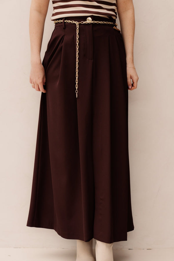 Gonna Skirt Riem Chocolate B401 - Bij Keesje - Rinascimento - rok