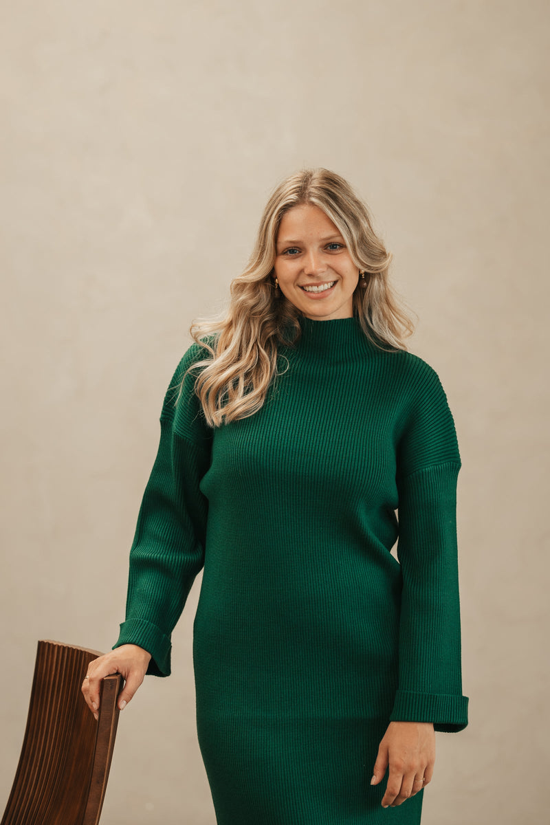 Greet knit dress green - Bij Keesje