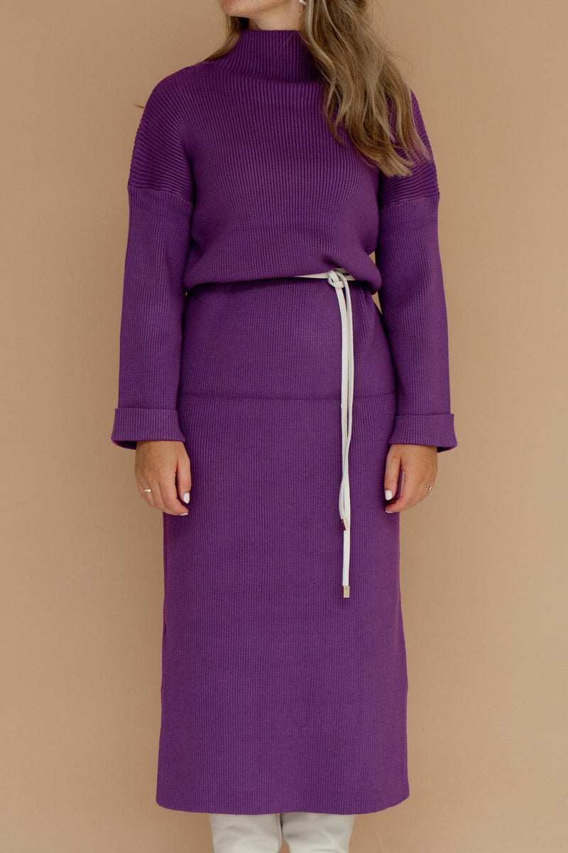 Greet knit dress purple - Bij Keesje