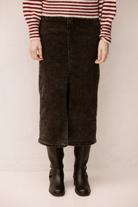 Grey denim skirt split - Bij Keesje - Bij Keesje