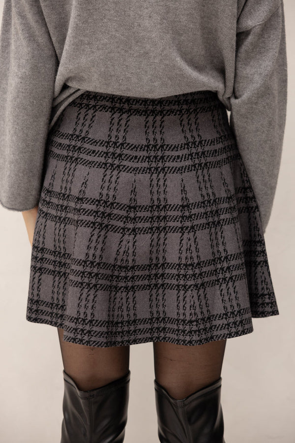 Grey print skirt - Bij Keesje