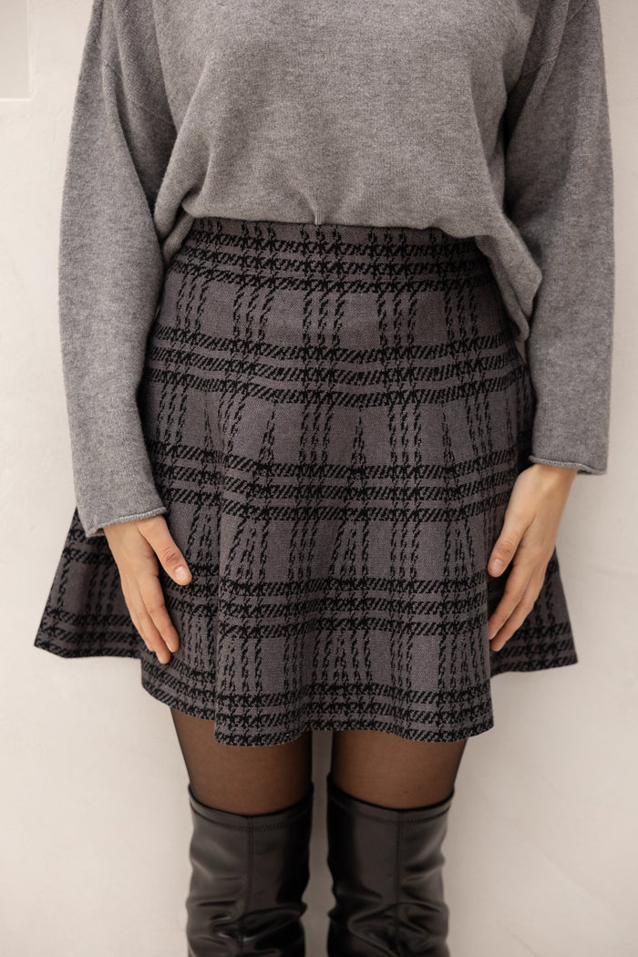 Grey print skirt - Bij Keesje