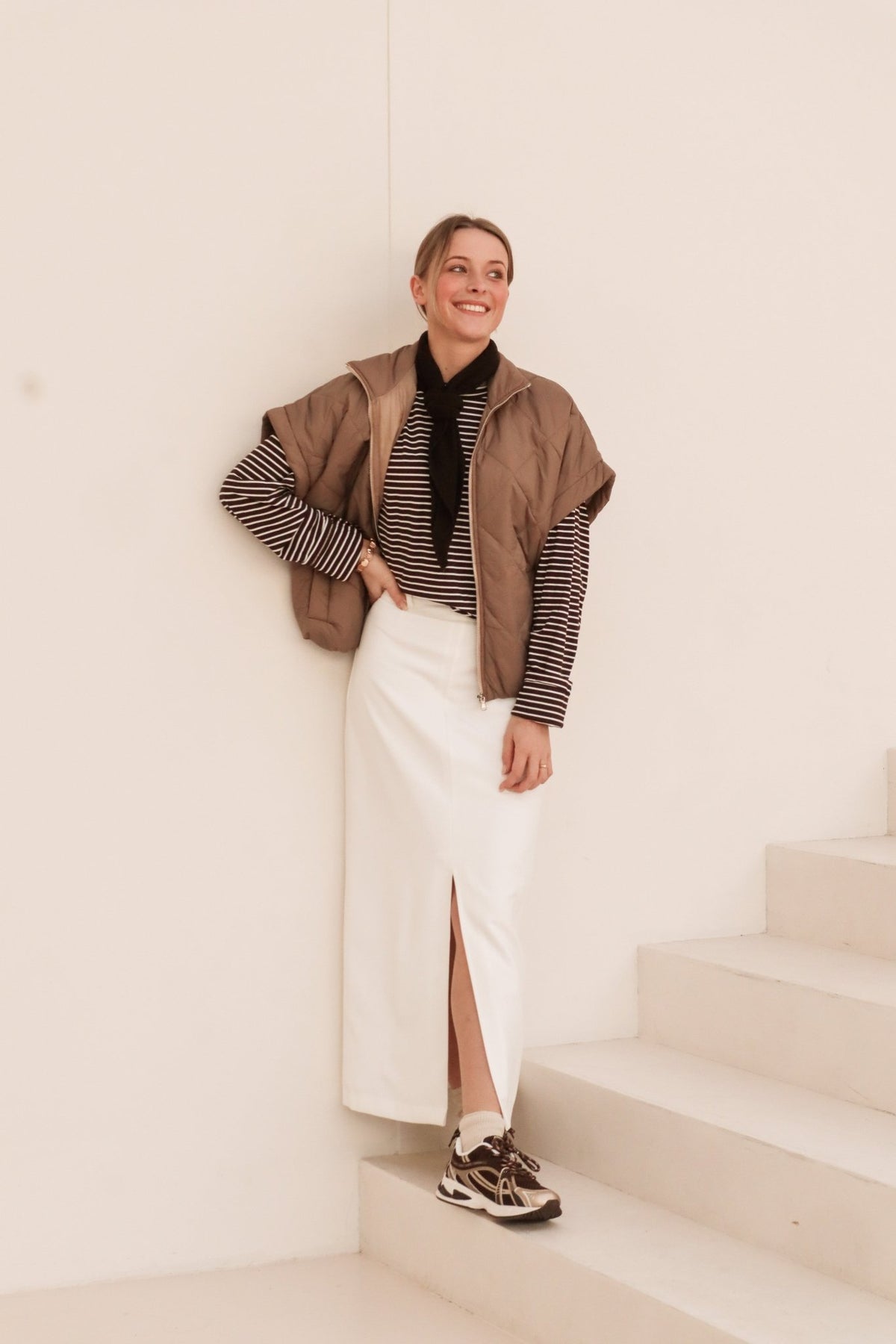 Gwen gilet taupe - Bij Keesje - Bij Keesje - Gilet