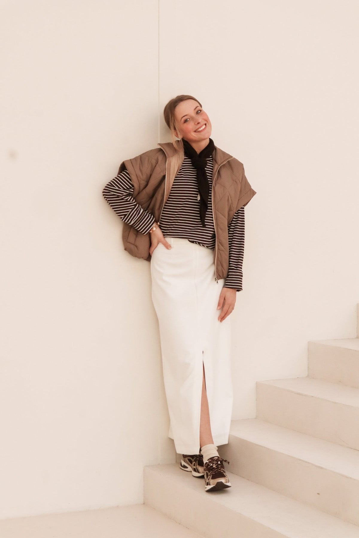 Gwen gilet taupe - Bij Keesje - Bij Keesje - Gilet