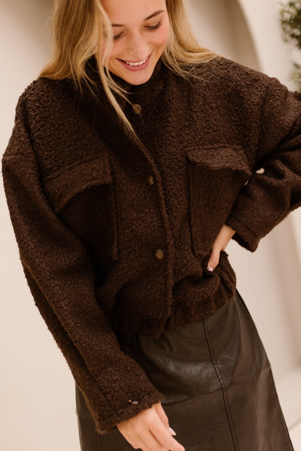 Gwen Teddy Jacket Brown - Bij Keesje - Bij Keesje - Jas
