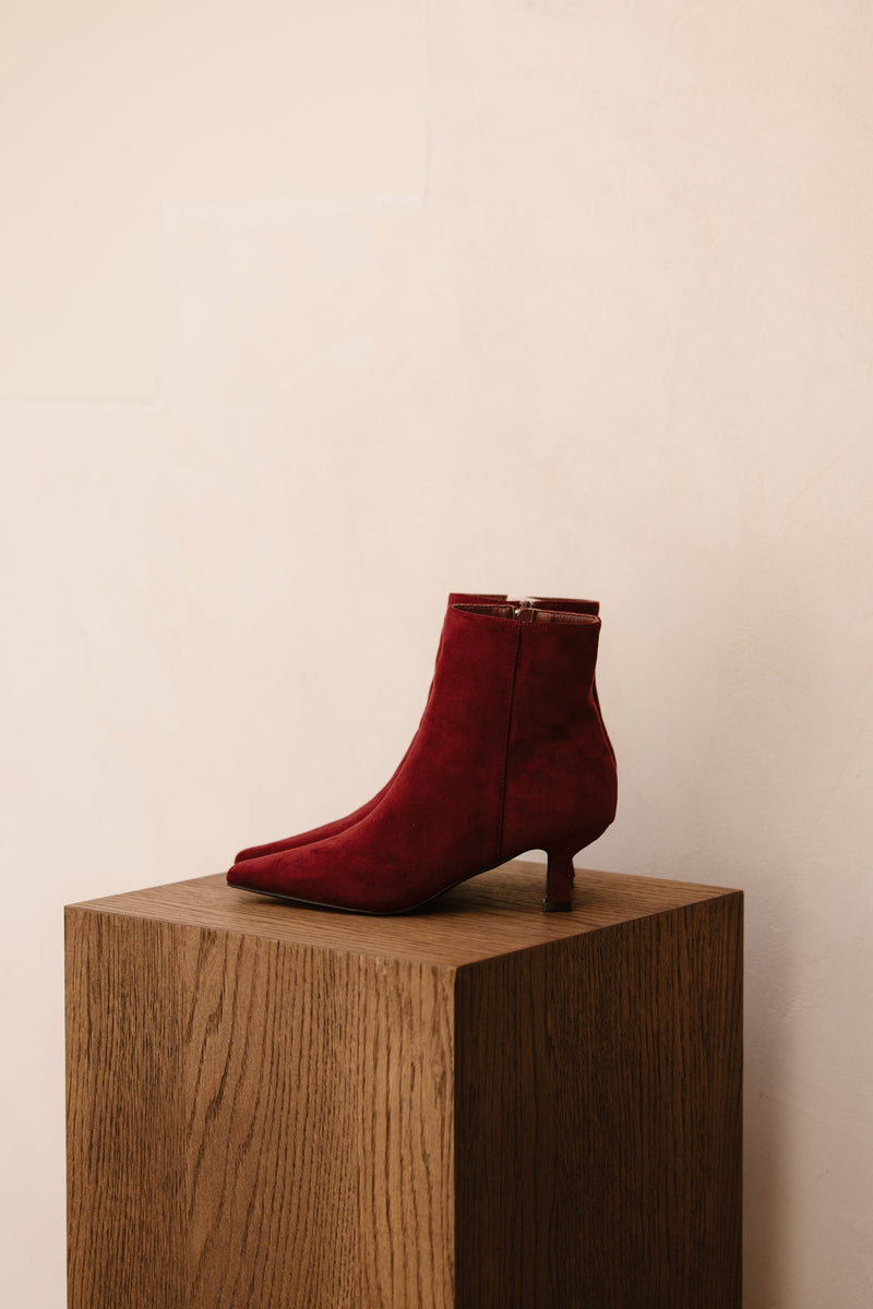 Hamburg heel suede bordeaux - Bij Keesje - Bij Keesje