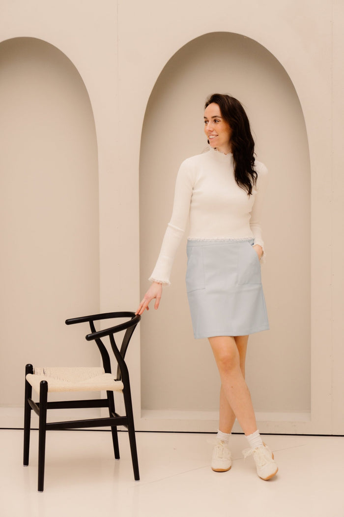 Hanne Skirt Blauw - Bij Keesje - Bij Keesje - Rokken