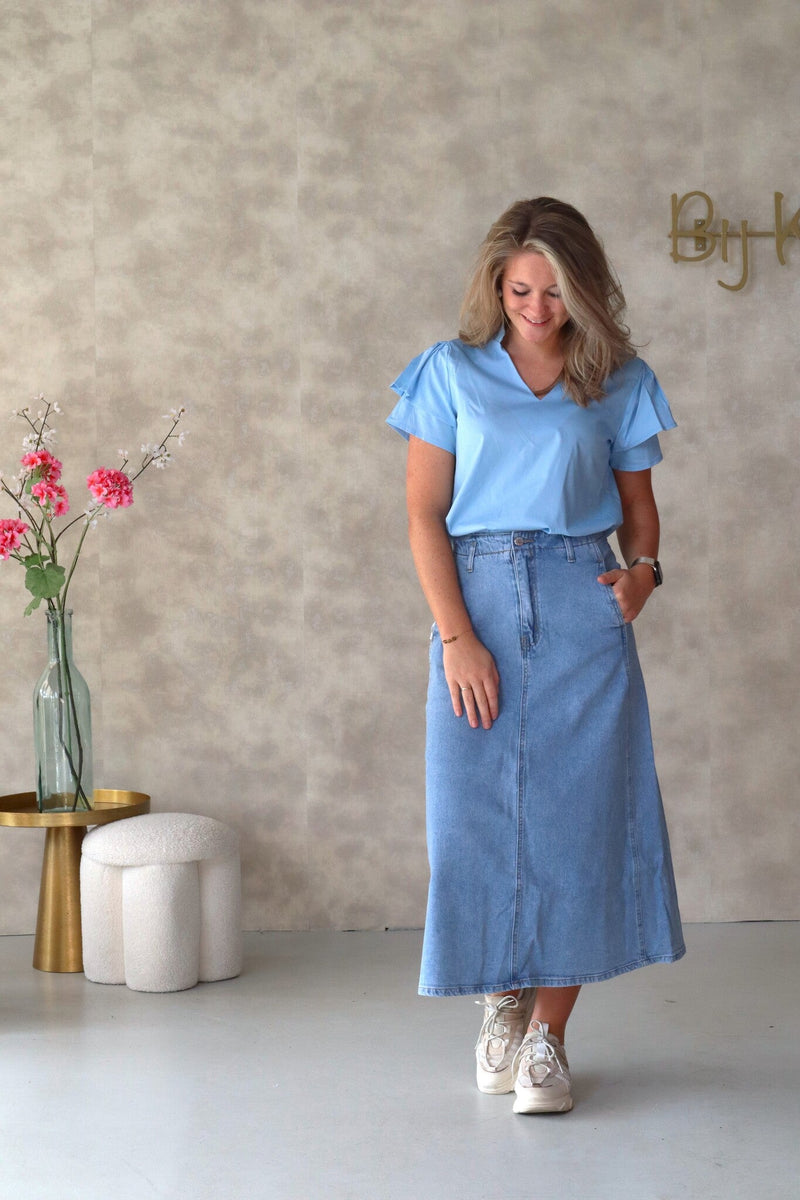 Hanneke a lijn skirt denim - Bij Keesje