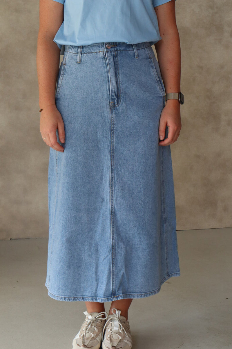 Hanneke a lijn skirt denim - Bij Keesje