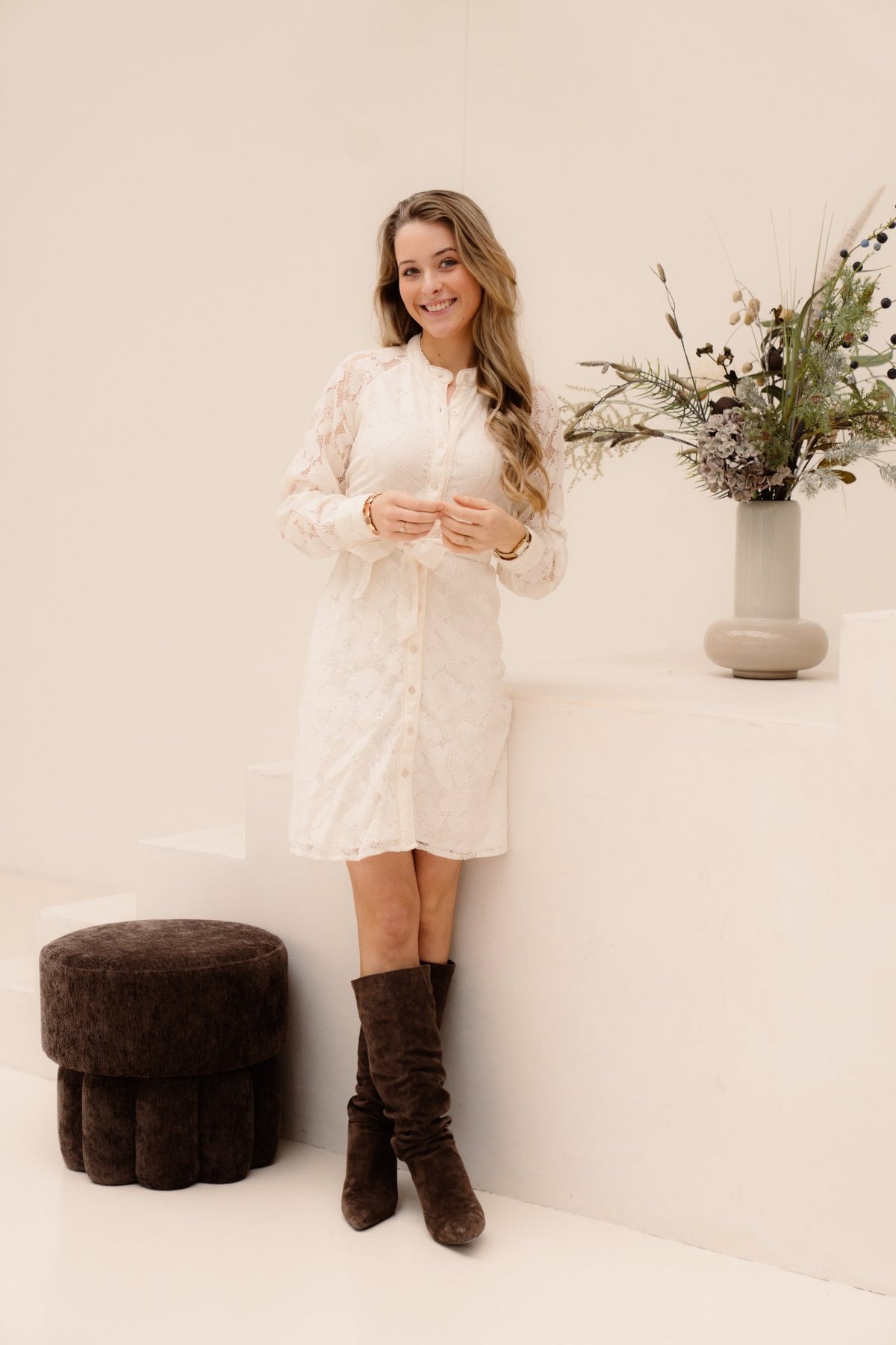 Havda dress beige - Bij Keesje - Bij Keesje - Jurk