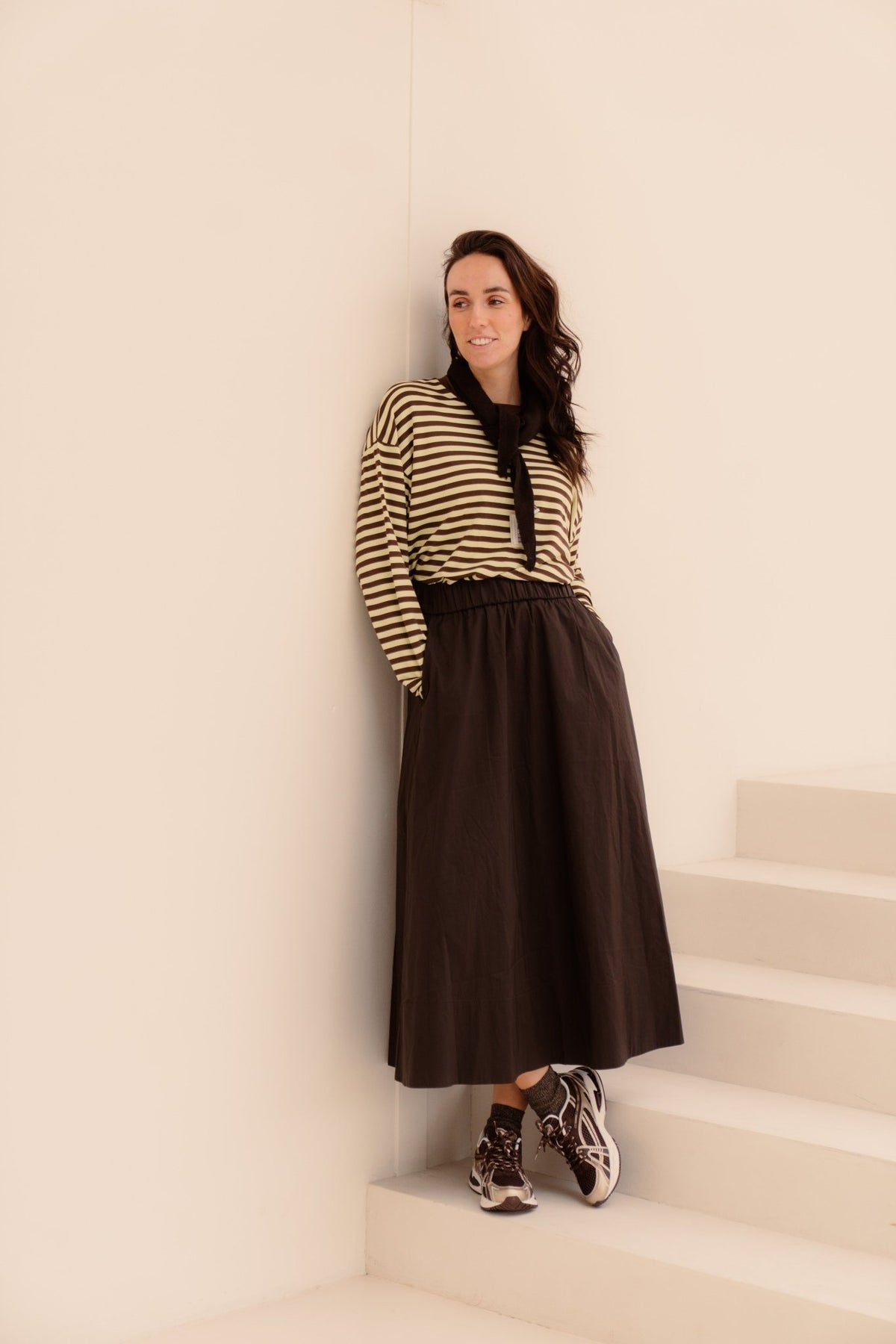 Havy Stripe Tee Brown/Yellow - Bij Keesje - Bij Keesje - Top