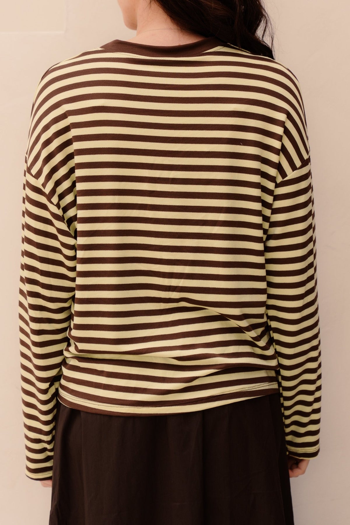 Havy Stripe Tee Brown/Yellow - Bij Keesje - Bij Keesje - Top