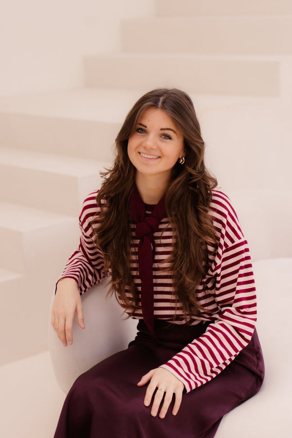 Havy Stripe Tee Red/pink - Bij Keesje - Bij Keesje - Top