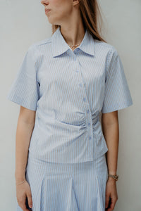 Hazell Stripe Shirt Light Blue - Bij Keesje - Neo Noir - Blouse