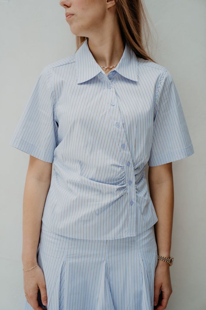 Hazell Stripe Shirt Light Blue - Bij Keesje - Neo Noir - Blouse