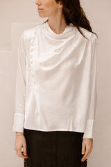 HelenCC Button Blouse white