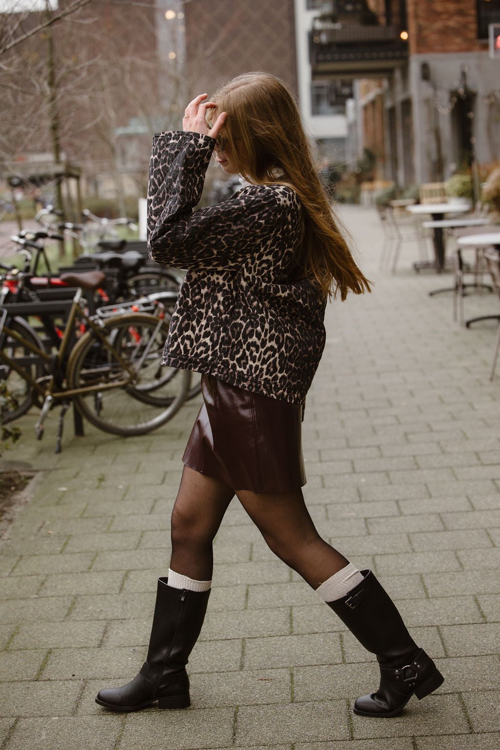 Hemie patent skirt burgundy - Bij Keesje - Neo Noir