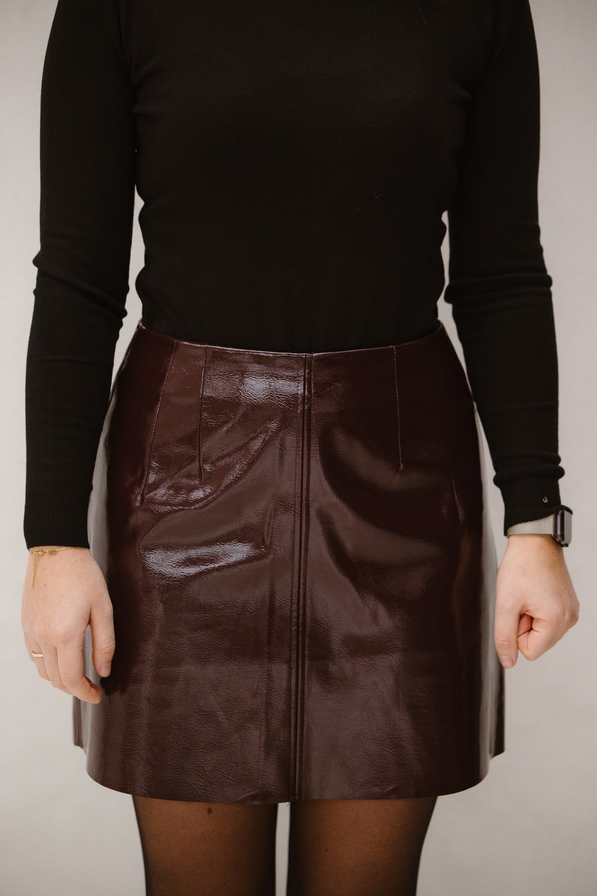 Hemie patent skirt burgundy - Bij Keesje - Neo Noir