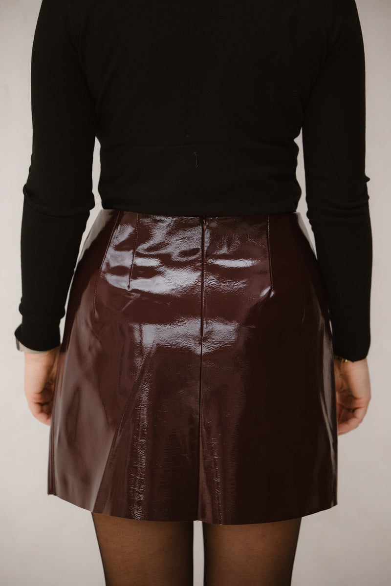 Hemie patent skirt burgundy - Bij Keesje - Neo Noir