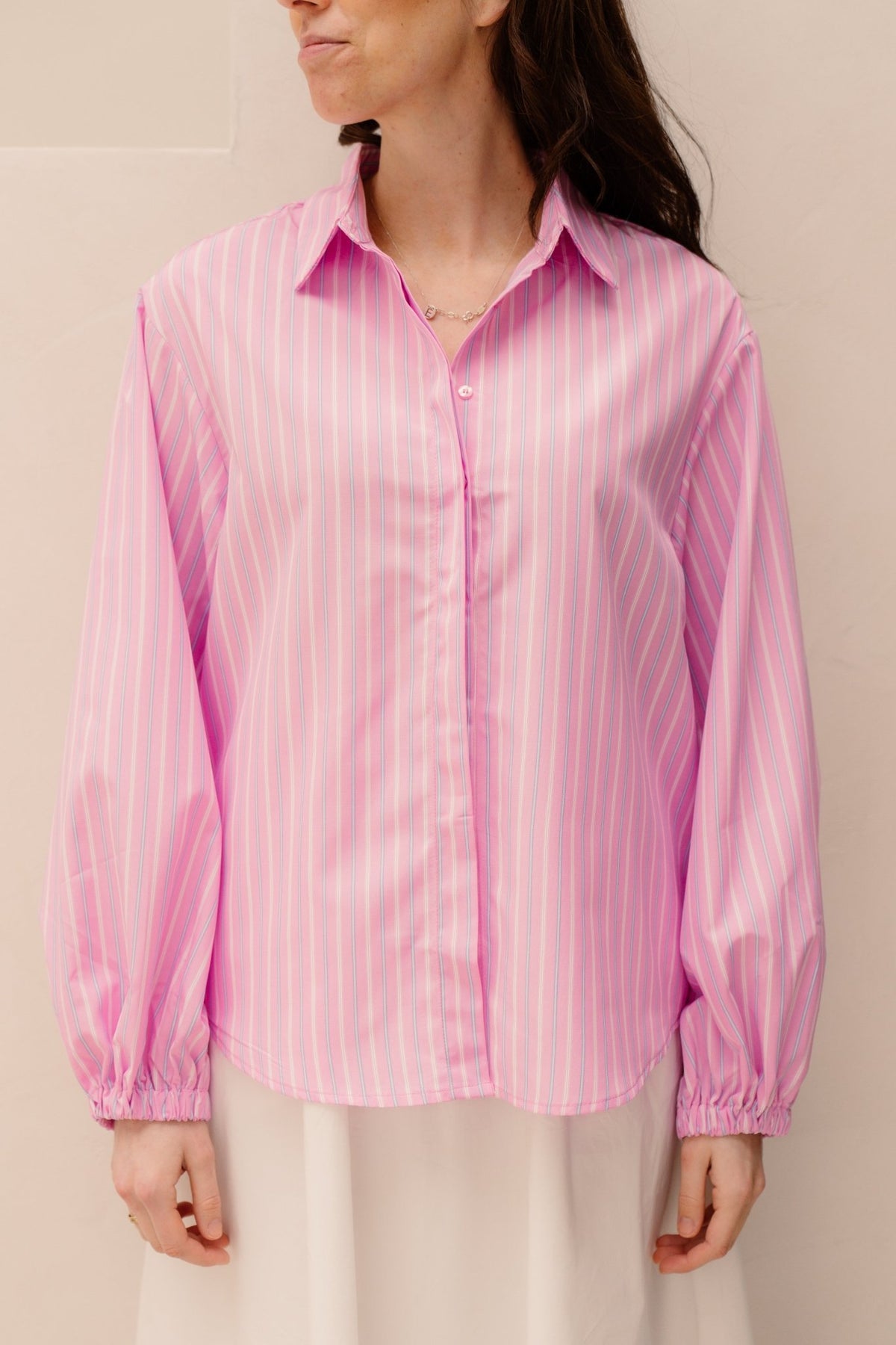 Henrieke blouse roze striped - Bij Keesje - Bij Keesje - Blouse