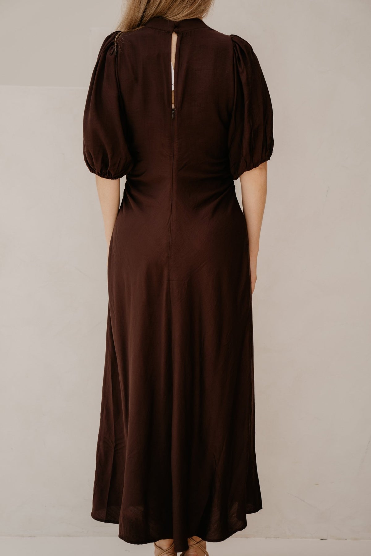 HeraCC SS Puff Dress Dark Brown - Bij Keesje - Co'couture - Jurk