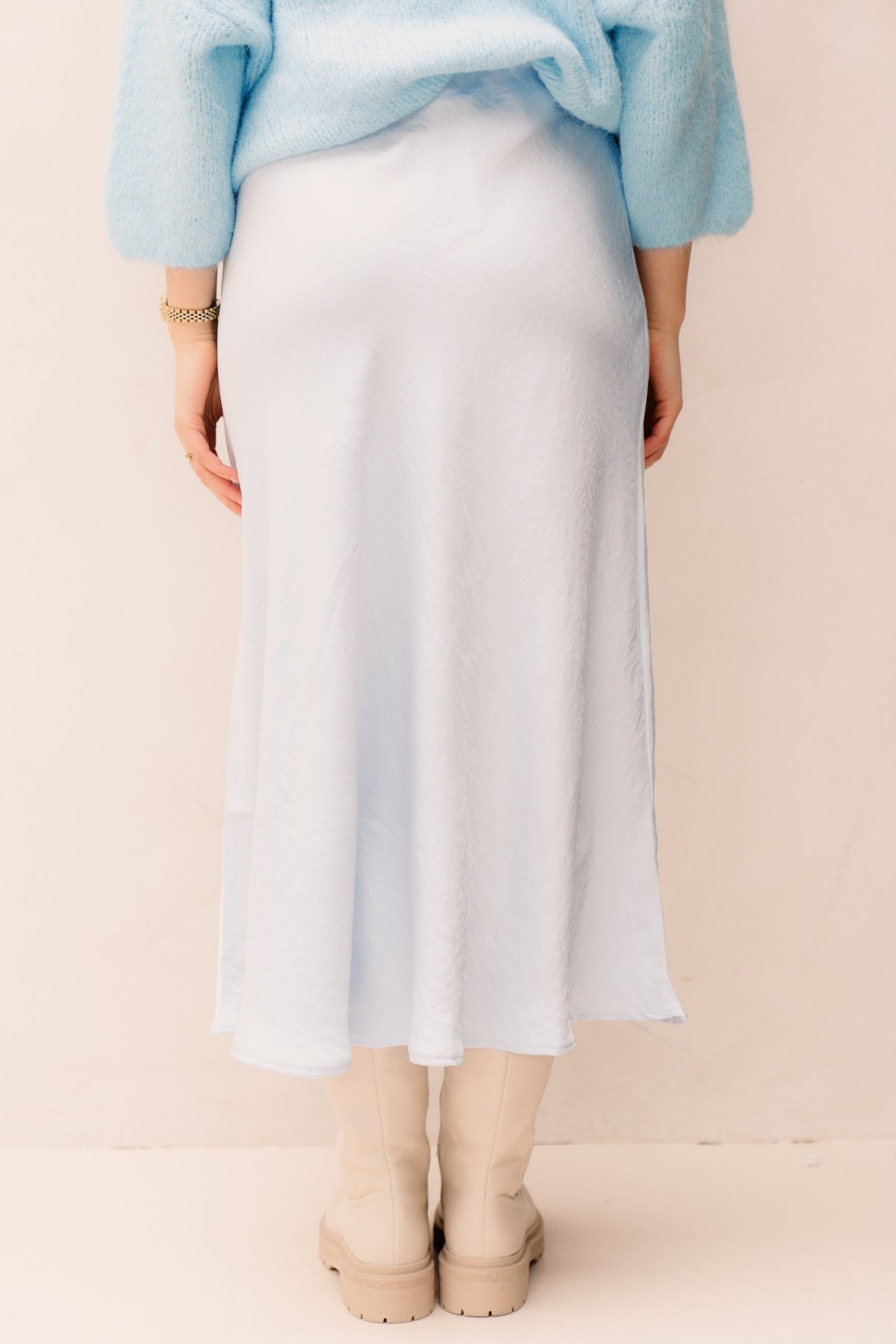 Heva satijnen rok blauw - Bij Keesje - Bij Keesje - Rokken