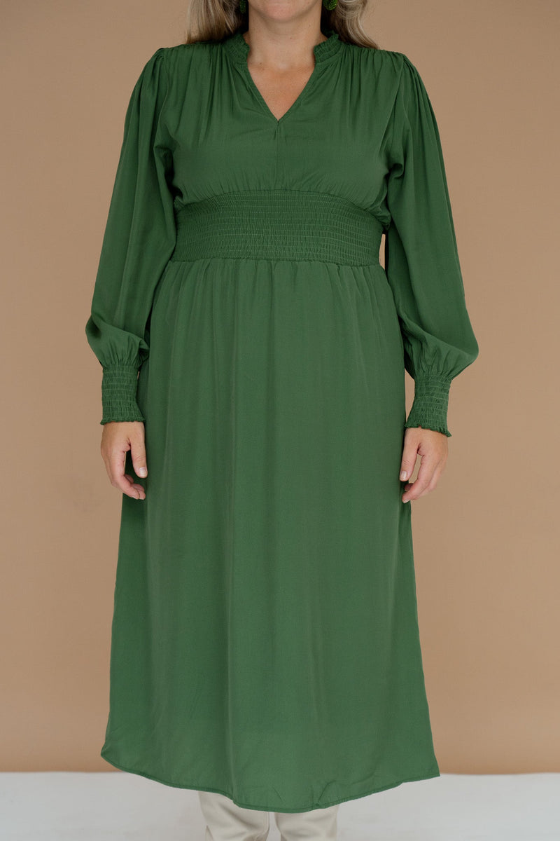 Hilde taille dress green - Bij Keesje