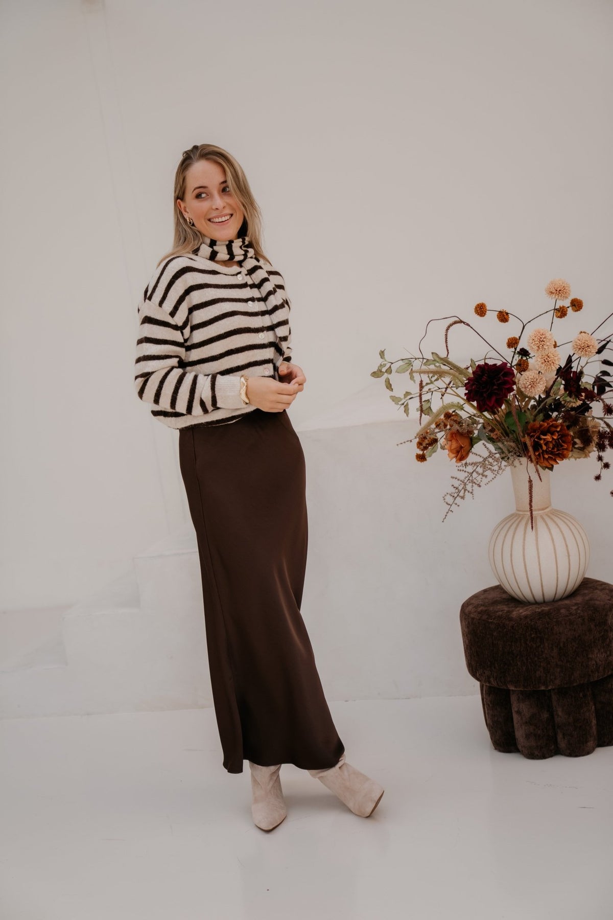Hira Stripe Pullover Creme/Black - Bij Keesje - Bij Keesje - Trui