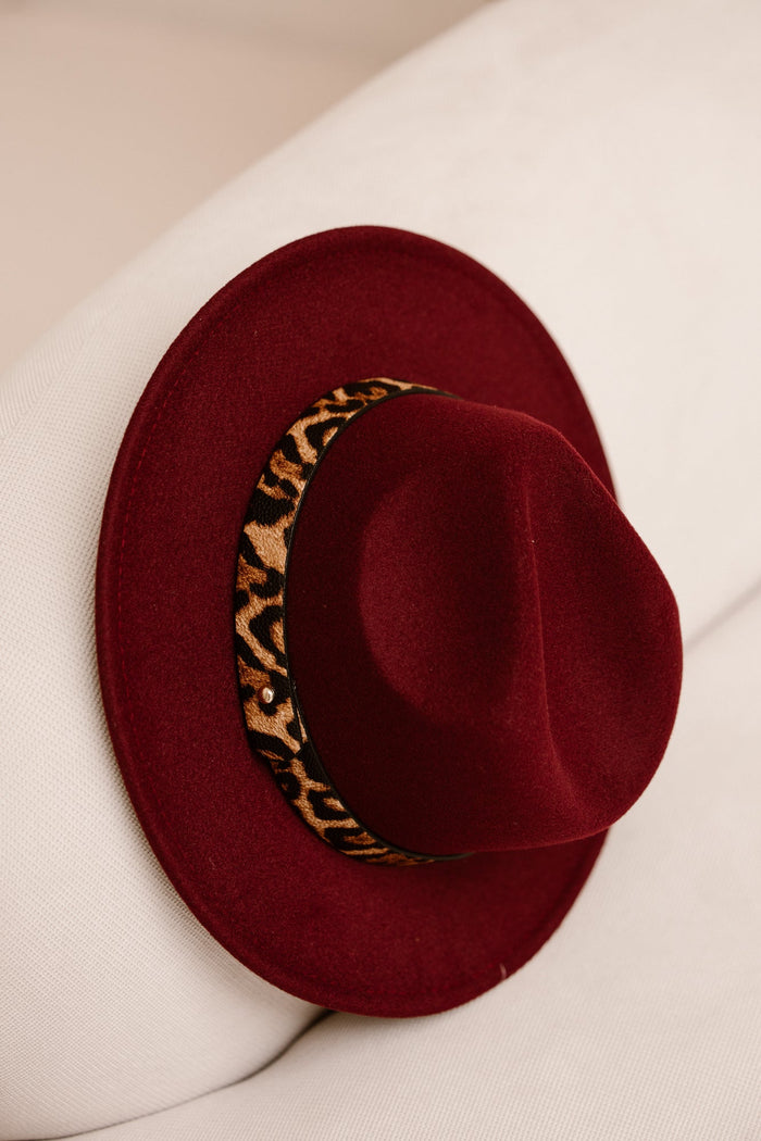 Hoed Marie bordeaux luipaard - Bij Keesje - Bij Keesje