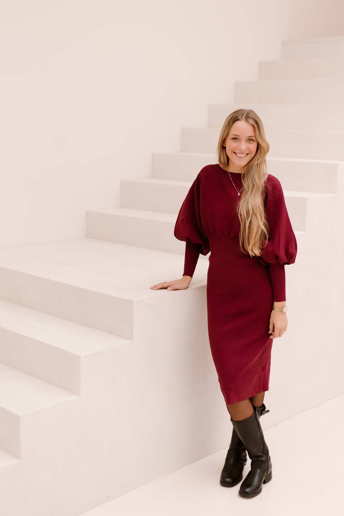 Holly jurk bordeaux - Bij Keesje - Bij - Keesje
